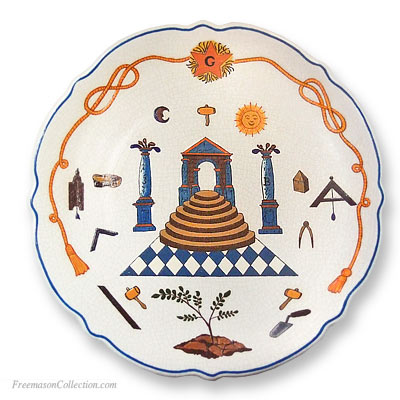 Masonic Faience Plate. Gift Freemason Collection