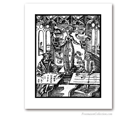 The 7 Liberal Arts : Arithmetic. Gregor Reisch, 1504. Masonic Art