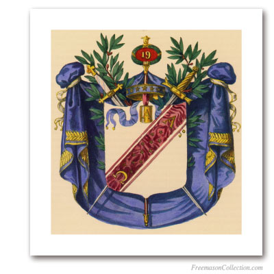 Coat of Arms of Grand Pontiff. 1837. 19° Degree of Scottish Rite. Masonic Art