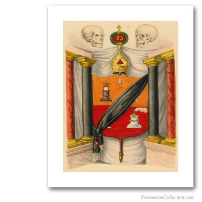 Coat of Arms of Chief of the Tabernacle. 1837. 23° Degree of Scottish Rite. Masonic Art