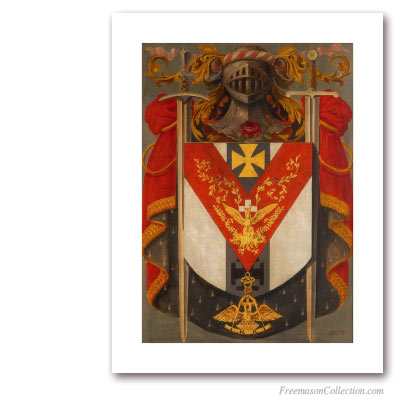 Armorial of Knight Rose-Croix. Circa 1930. 18° Degree of Scottish Rite. Masonic Art