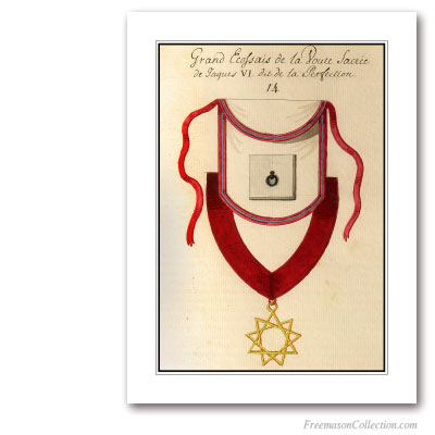 Regalia. Perfect Elu. XIXth Century. 14° Degree. Scottish Rite. Masonic Art