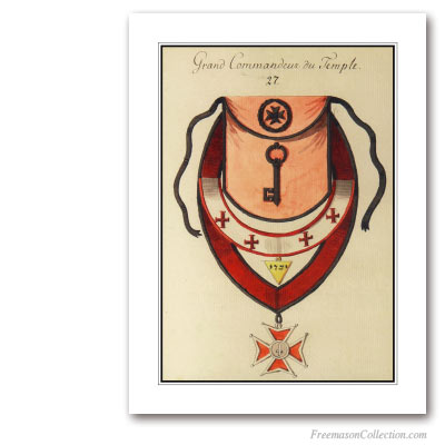 Regalia. Knight Commander of The Temple. XIXth Century. 27° Degree. Scottish Rite. Masonic Art