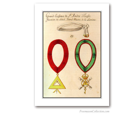 Knight of Saint Andrew Regalia. XIXth Century. 29° Degree of Scottish Rite. Masonic Art