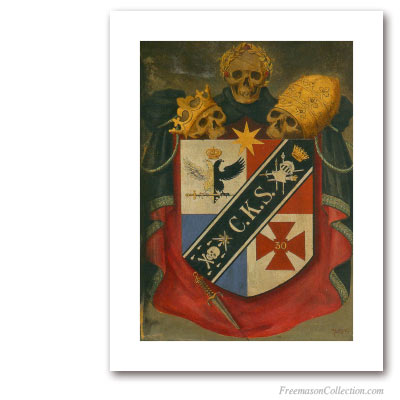 Armorial of Knight Kadosh (2). Circa 1930. 30° Degree of Scottish Rite. Masonic Art