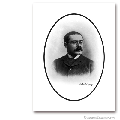 Portrait of Rudyard Kipling (2). Early XXth Century. Poet and Freemason. Masonic Art