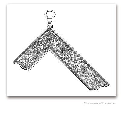 Worshipful Master Jewel. Fine engraving. Masonic Symbol