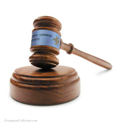 Personalized Lodge Gavel in Acacia Wood Pale Blue