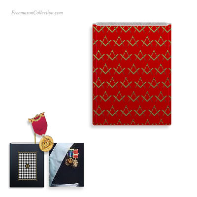 Masonic Medal Holders. Red. Square and Compass