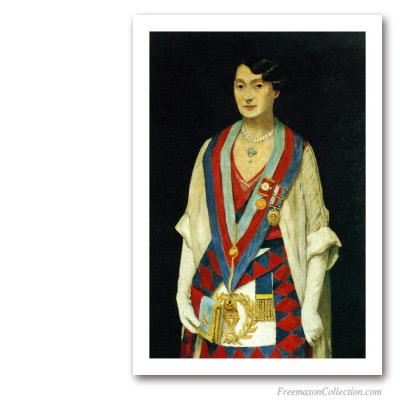English Royal Arch Freemason Woman. XXth century. Masonic Paintings