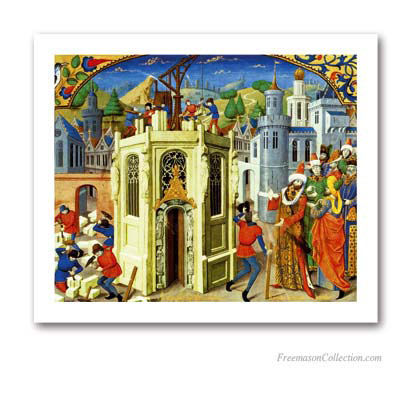 The rebuilding of the Temple of Jerusalem. Masonic Paintings