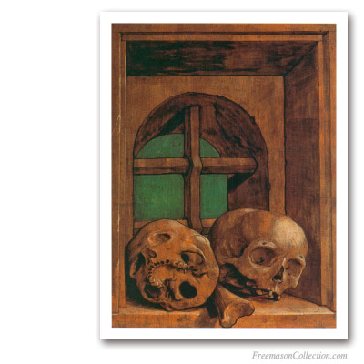 Skulls. Hans Holbein Le Jeune, circa 1530. Masonic Paintings
