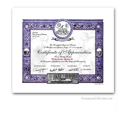 Masonic Certificate of Appreciation