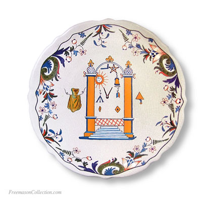 Masonic Faience Plate. Gift Freemason Collection