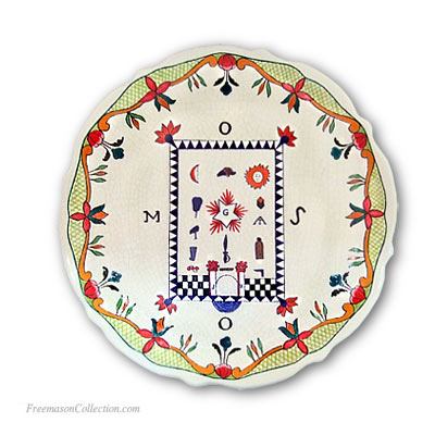 Masonic Faience Plate. Gift Freemason Collection