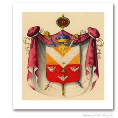 Coat of Arms of Knight of Saint Andrew. 1837. 29° Degree of Scottish Rite. Masonic Art