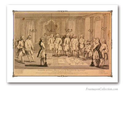 Assemblée des Francs-Masons pour la Reception of Appentices. L'entrée, 1740