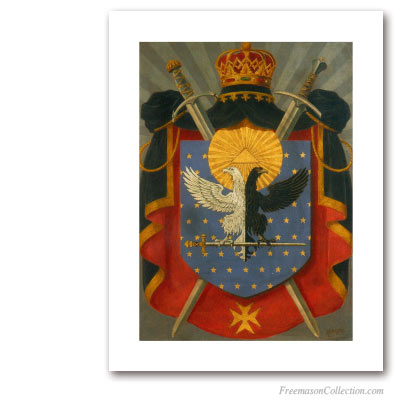 Armorial of Knight Kadosh. Circa 1930. 30° Degree of Scottish Rite. Masonic Art
