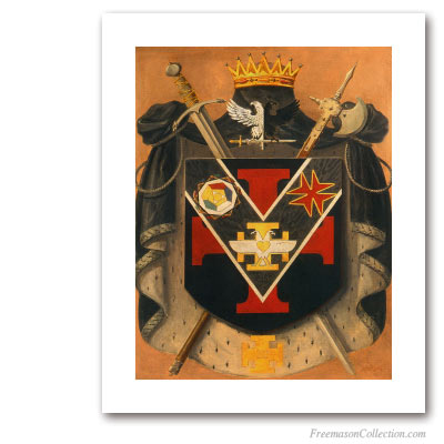 Armorial of Prince of the Royal Secret. Circa 1930. 32° Scottish Rite Degree. Scottish Rite. Masonic Art