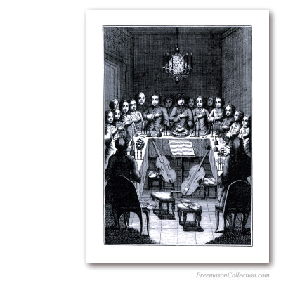 Festive Board. circa 1775. With music... Masonic Art