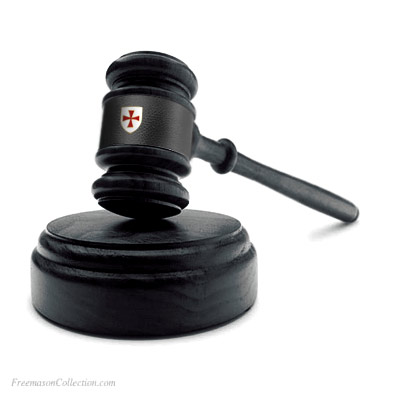 Knight Templar Gavel. Handcrafted. Hand-Turned. L:27cm/10.6in. Rainbow leather. Genuine Acacia Wood. Freemasonry