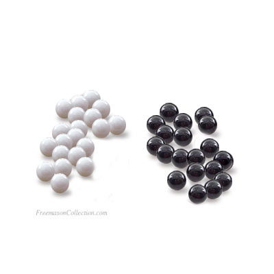 20 White Balls + 20 Black Balls Black and white balls for masonic ballot. Freemasonry