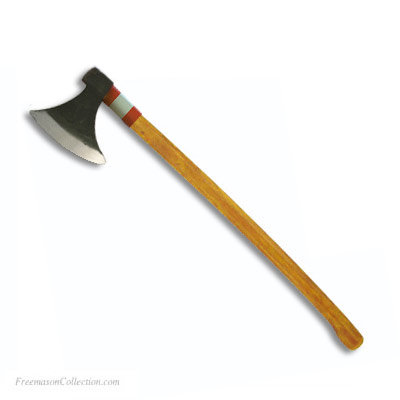 Large Mark Axe in Wood. Junior warden's axe in a MarK Lodge. A very impressive and spectacular axe but without danger. It's seems to be iron, it's simply wood. This is fair work.. Freemasonry