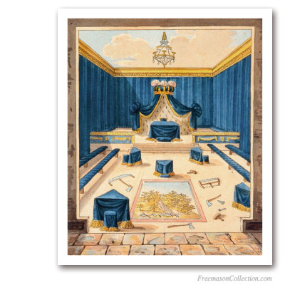 Prince of Libanus Lodge. Early XIXth. Scottish Rite. Masonic Paintings