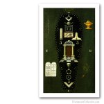 English Third Degree Tracing Board, Josiah Bowring, 1819. Issued on Art Canvas. Freemasonry