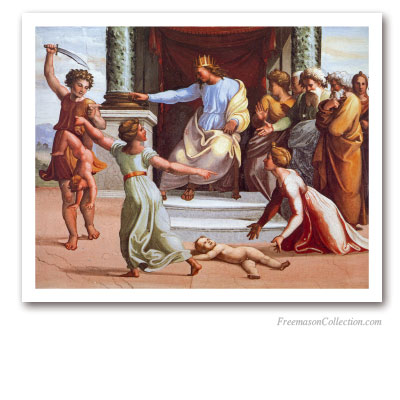 The Judgement of Solomon. Raffaello. Masonic Paintings