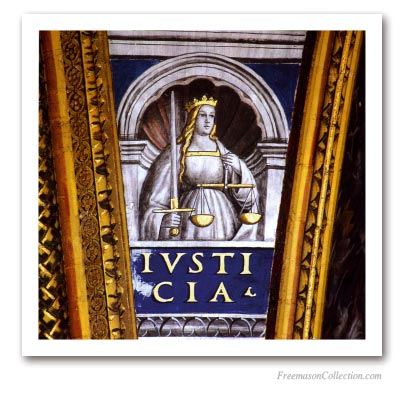 Cardinal Virtues : Justice. Masonic Paintings