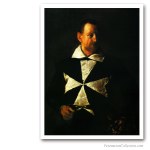 Knight of The Order Of Malta. Caravaggio, 1609. Issued on Art Canvas. Freemasonry