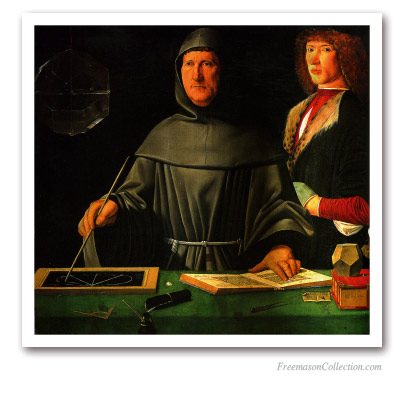 The Geometrician Monk (Portrait of brother Luca Pacioli). Masonic Paintings