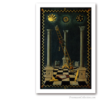 English First Degree Tracing Board. Masonic Paintings