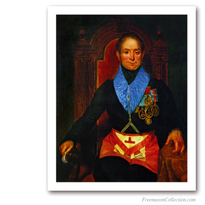 Worshipful Master with 'Grand Steward' apron Masonic Paintings