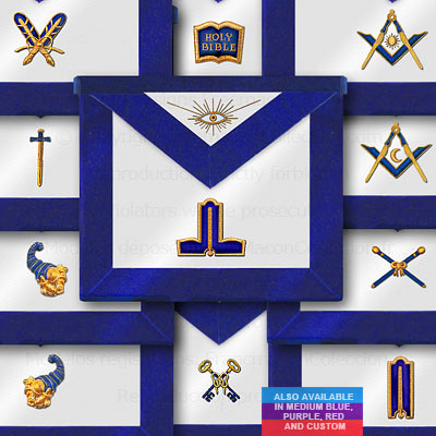 Blue Lodge 11 Officer Aprons - Blue Lodge Regalia